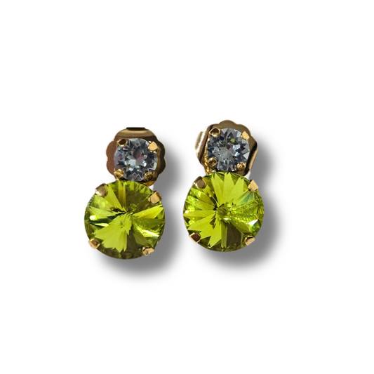 TOVA - Baby Maegan Earrings - Chartreuse & Light Azure