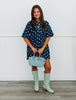 Washed Denim Polka Dot Mini Dress (Reg.)