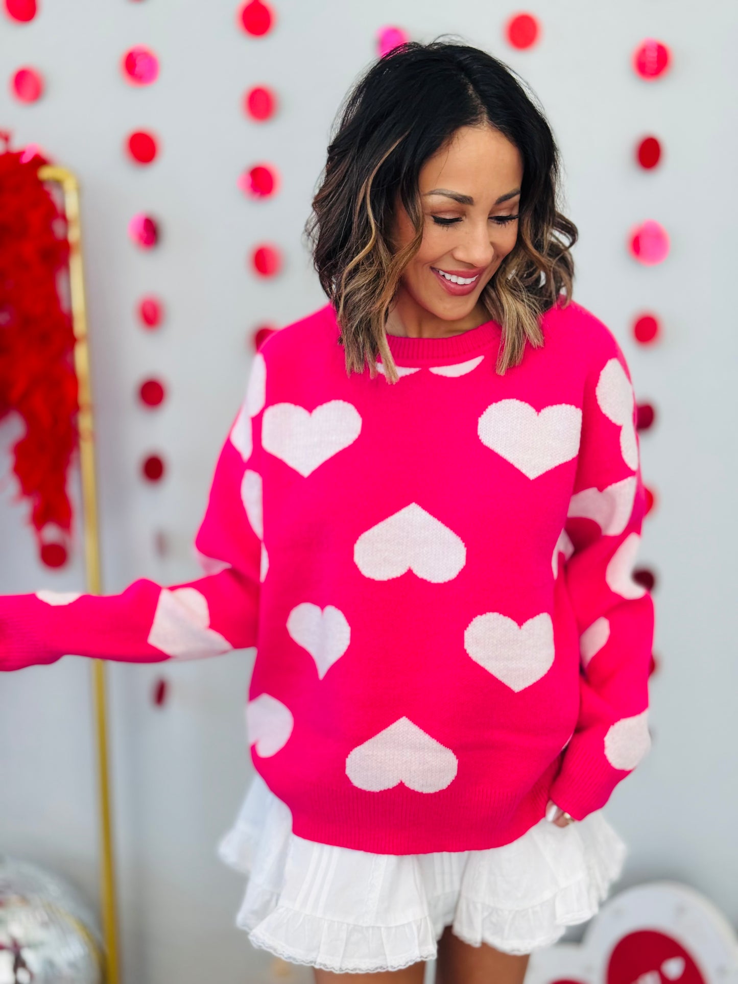 Bold Hearts Pullover Sweater (Reg)-2 Colors