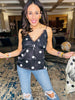 30a- Satin/lace Slip Style Polka Dot Tank Top