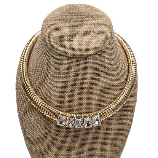 Gold Snake Chain Bling Necklace