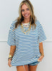 Striped Short Sleeve Top (Reg)- 2 Colors