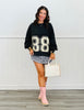 Washed Black Number 88 Oversized Sweatshirt (Reg. and Plus)