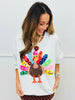 Queen Of Sparkles Grey Rainbow Flower Turkey Sweatshirt (Reg. and Plus)