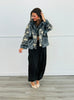 Grey Sequin Printed Faux Fur Button Up Jacket (Reg.)