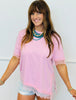 Pink Lace Detail Side Slit Top (One Size)