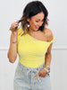 One Shoulder Fitted Top (Reg. & Plus) - 10 Colors