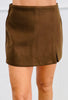 Brushed Faux Wool Side Slit Skort (Reg)-2 Colors