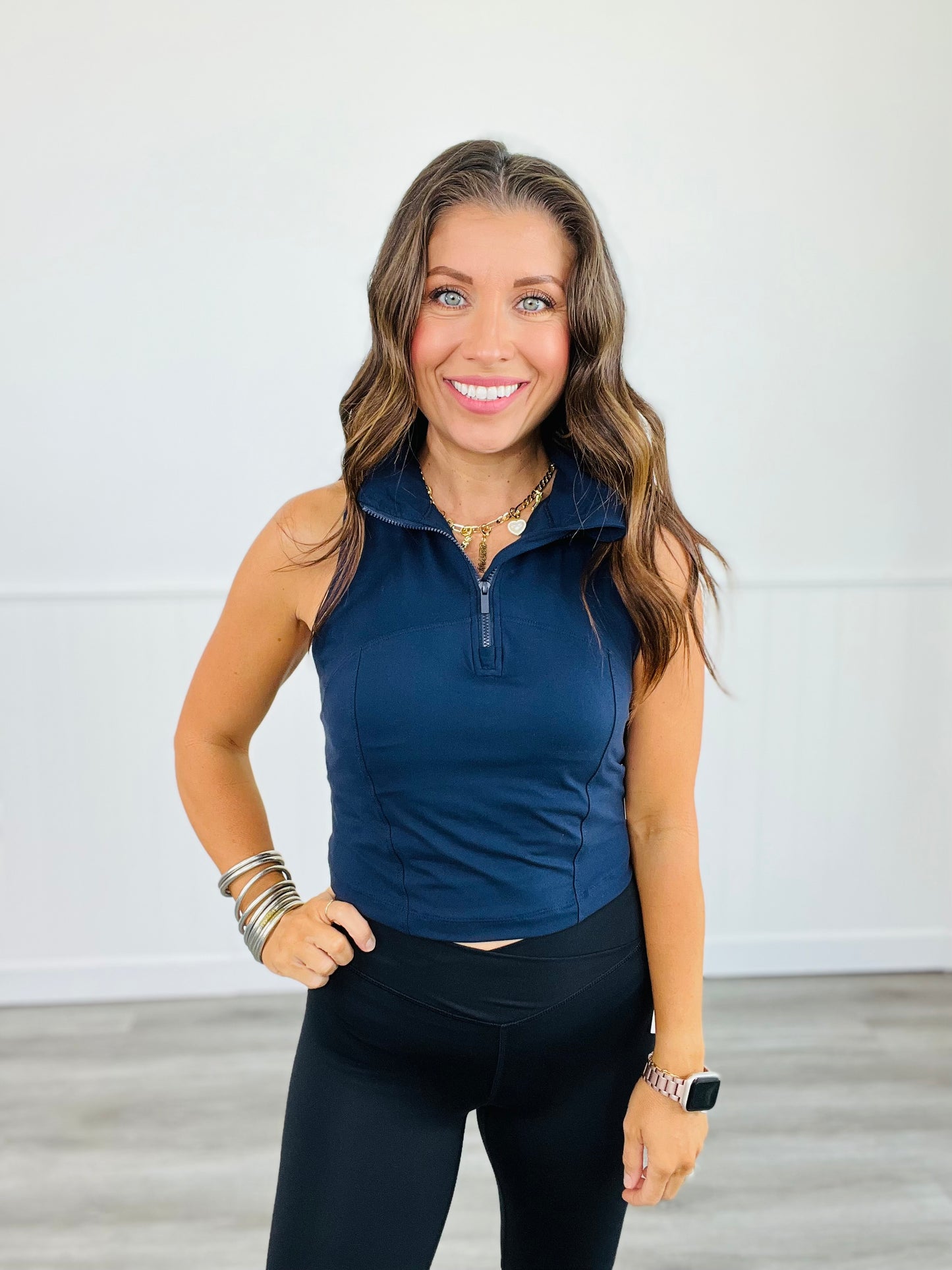 Butter Half Zip Sleeveless Top (Reg. and Plus) - 3 Colors