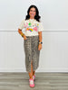Brown Leopard Front Split Midi Skirt (Reg.)
