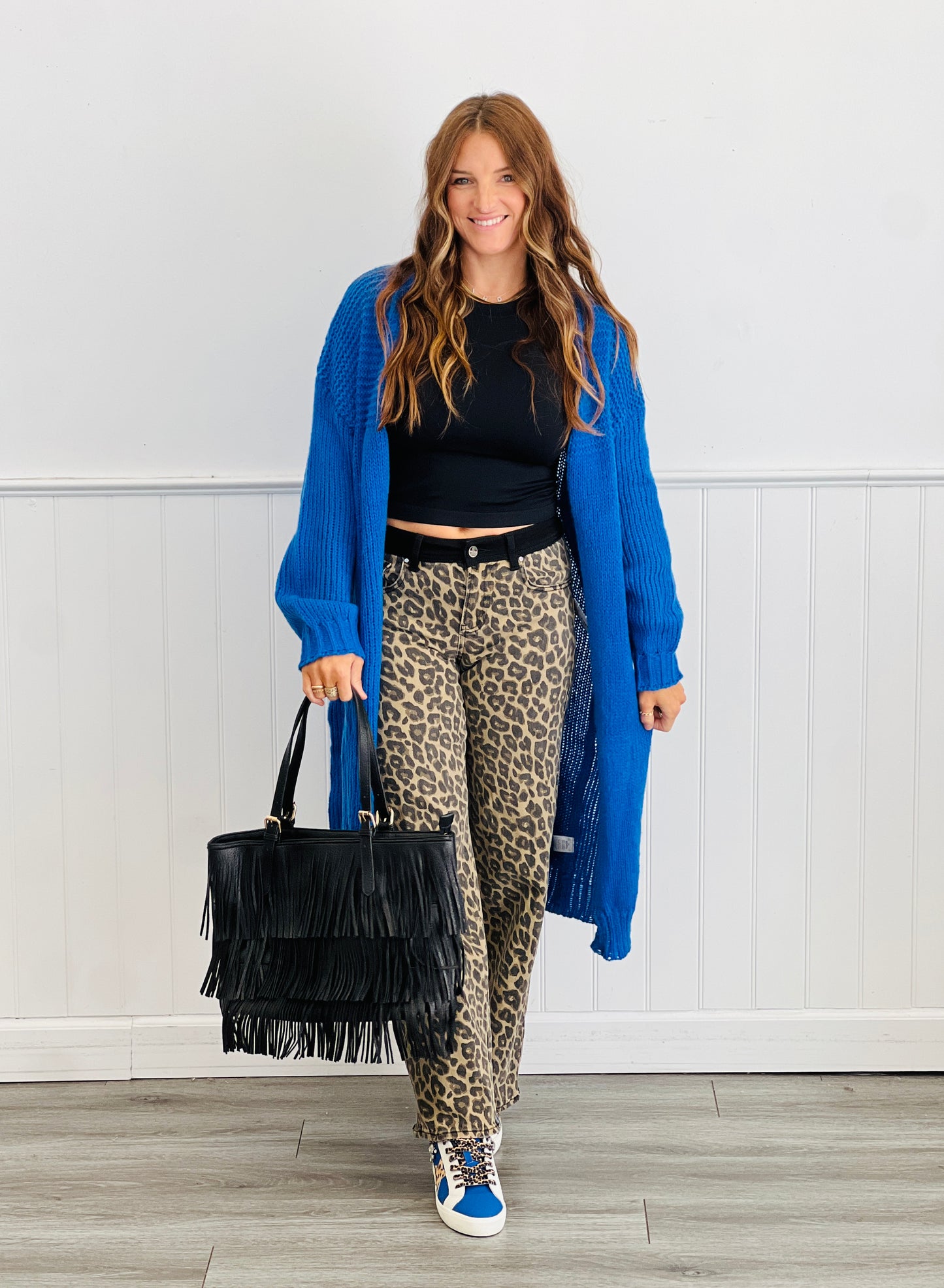 Royal Blue Longline Sweater Cardigan (Reg & Plus)