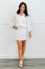 Striped Quarter Zip Top (Reg & Plus)-2 Colors