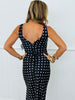 Black Polka Dot Zip Back Midi Dress (Reg.)