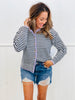 Contrast Stripe Sweater Cardigan (Reg.)-2 Colors