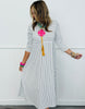 Ivory Carefree Striped Midi Dress (Reg & Plus)