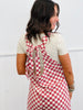 Checkered Self Tie Back Romper (Reg & Plus)-3 Colors