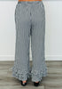 Black Gingham Ruffled Hem Pants (Reg.)