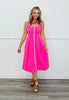 Hot Pink Dance With Me Midi Dress (Reg)