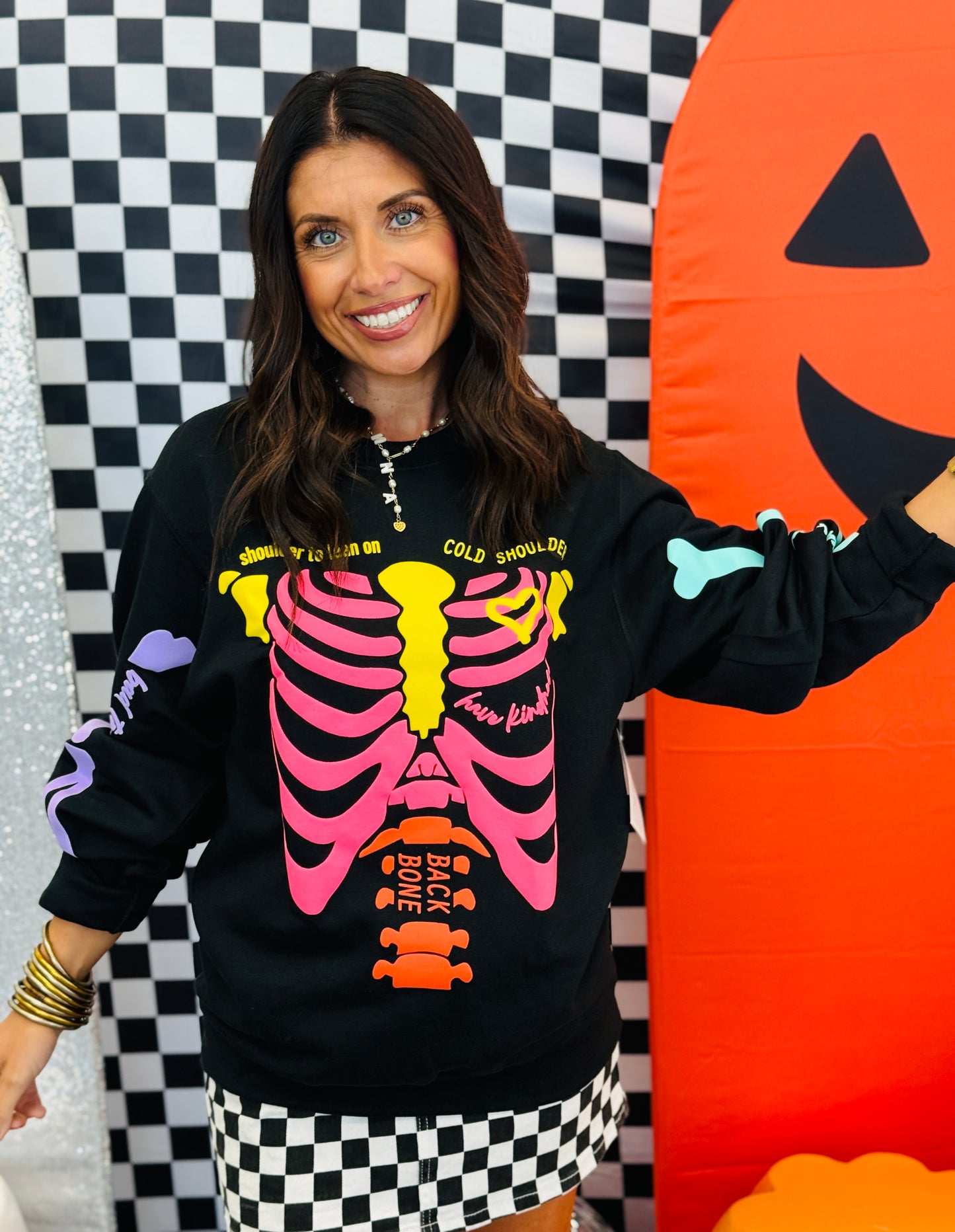 Neon Skeleton Sweatshirt (Reg. and Plus)