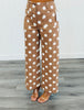 Camel/White High Rise Polka Dot Pants (Reg & Plus)