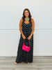 Black Polka Dot Strappy Jumpsuit (Reg & Plus)