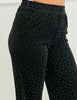 Black Metallic Rhinestone Straight Leg Pants (Reg. and Plus)