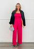 Fuchsia Ruched Tube Jumpsuit (Reg. and Plus)