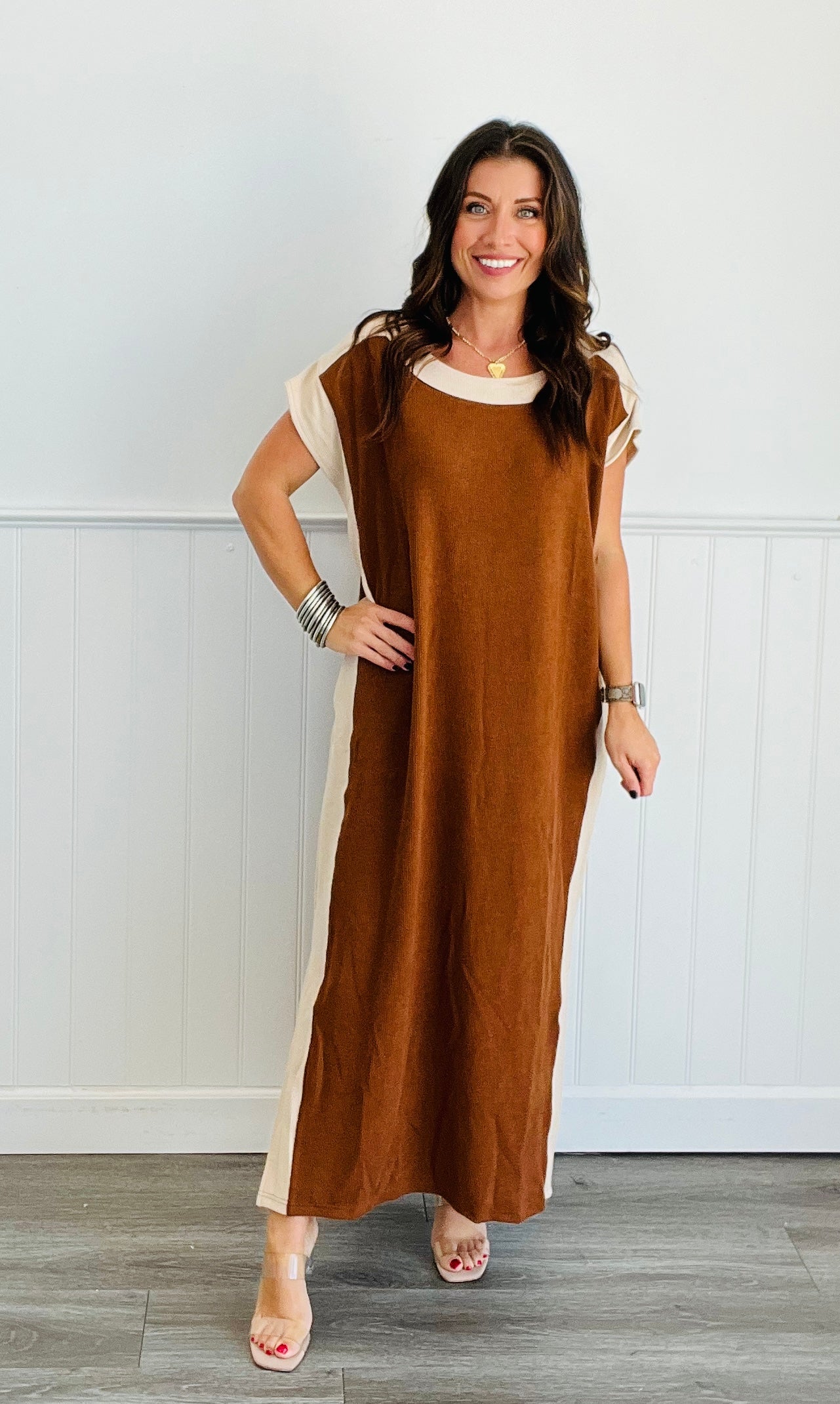 Camel Effortless Chic Midi Dress (Reg.)