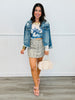 Denim Rodeo LS Mesh Top (Reg. and Plus)