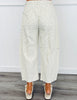 Cream Ditzy Blue Barrel Pants (Reg. and Plus)