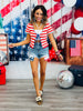 Red White & Blue Cardi Sweater Top (Reg.)