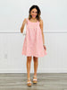 Pink Outline Floral Embroidery Mini Sundress (Reg.)