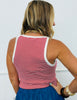 White/Red Striped Sleeveless Top (Reg.)