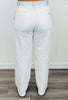Risen White Casual Contrast Waistband Jeans (Reg.)