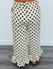 Cream/Black Ruffled Hem Polka Dot Pants (Reg.)