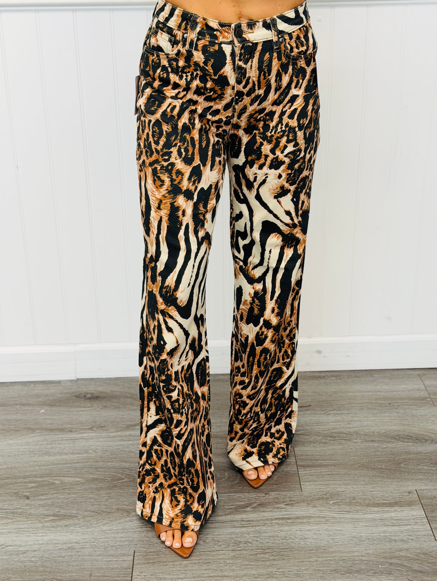 Mixed Animal Print Wide Leg Pants (Reg.)