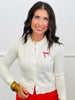 Ivory/Red Ribbon Embroidered Sweater (Reg.)