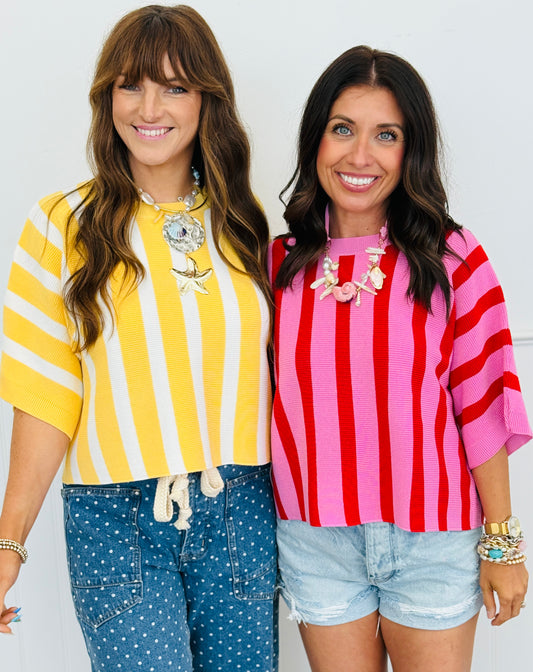 Striped Sensation Pullover Top (Reg.)-2 Colors