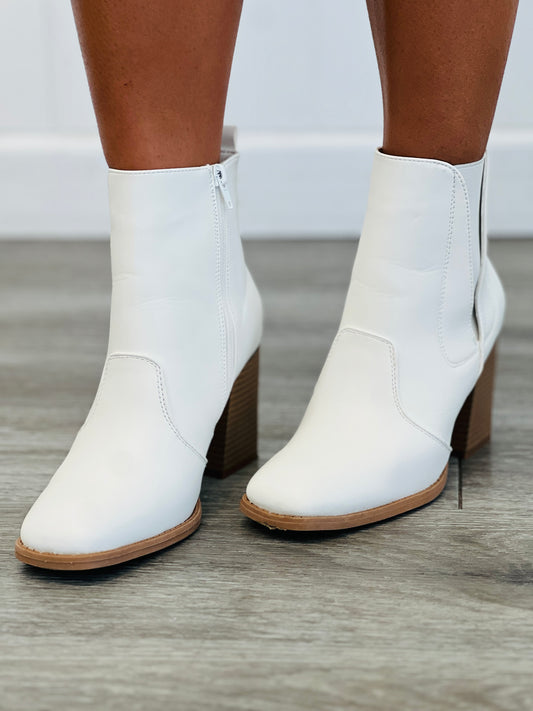 White Simply Chic Ankle Boots