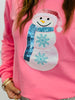 Pink Glitter Snowman Sweatshirt (Reg. and Plus)