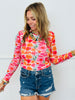 Floral Print Mesh Blouse (Reg.) - 4 Colors