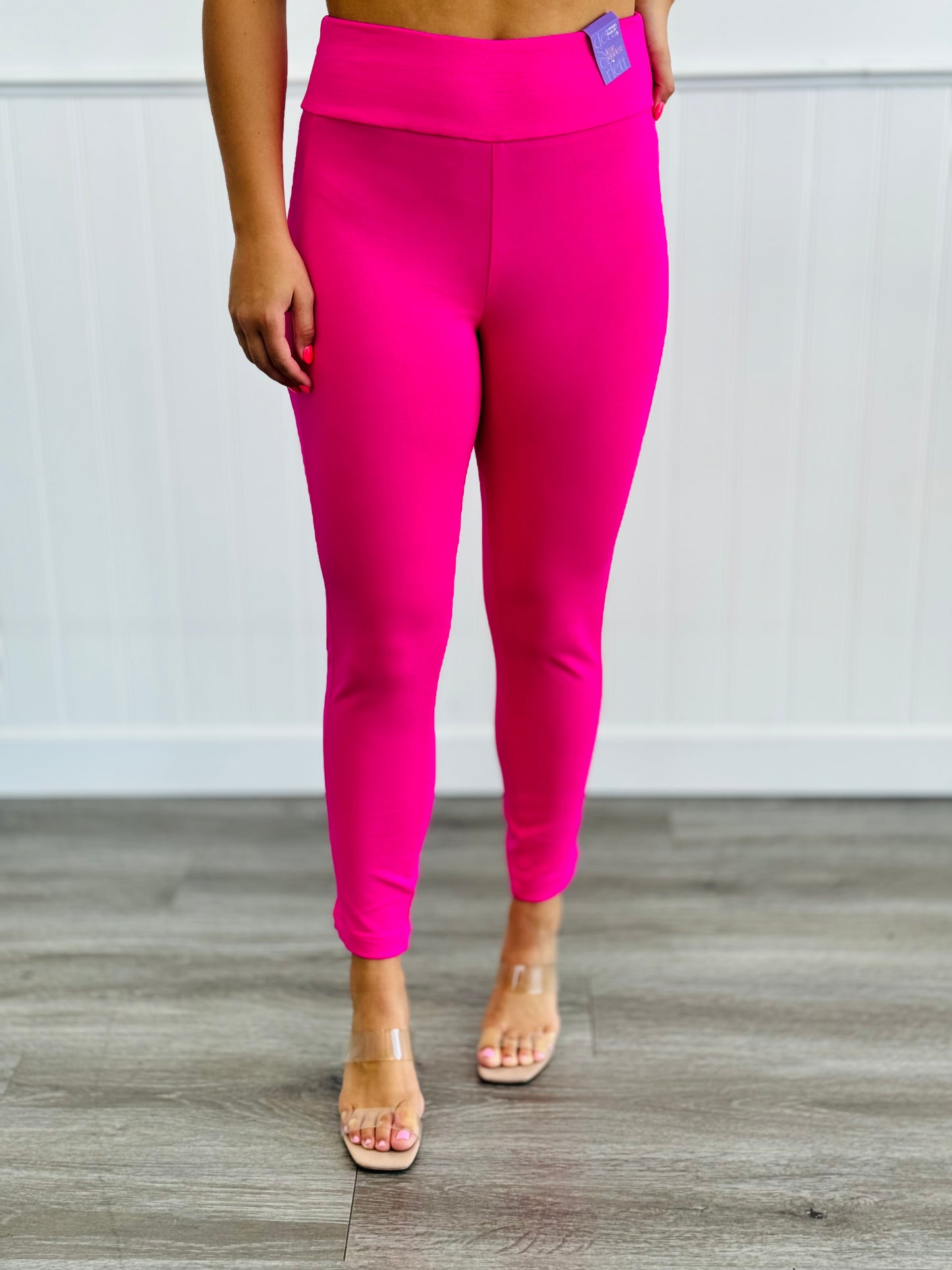 Dear Scarlett Hot Pink Magic High Waist Skinny Pants (Reg. and Plus)