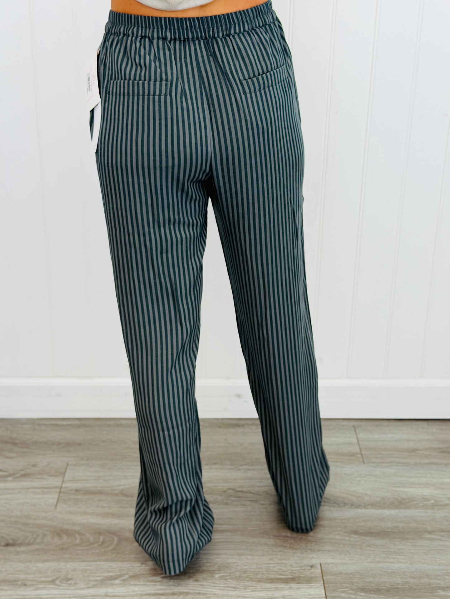 Charcoal Striped Trousers (Reg.)