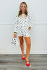 White/Black Polka Dot Cherry Patch Sweatshirt (Reg.)