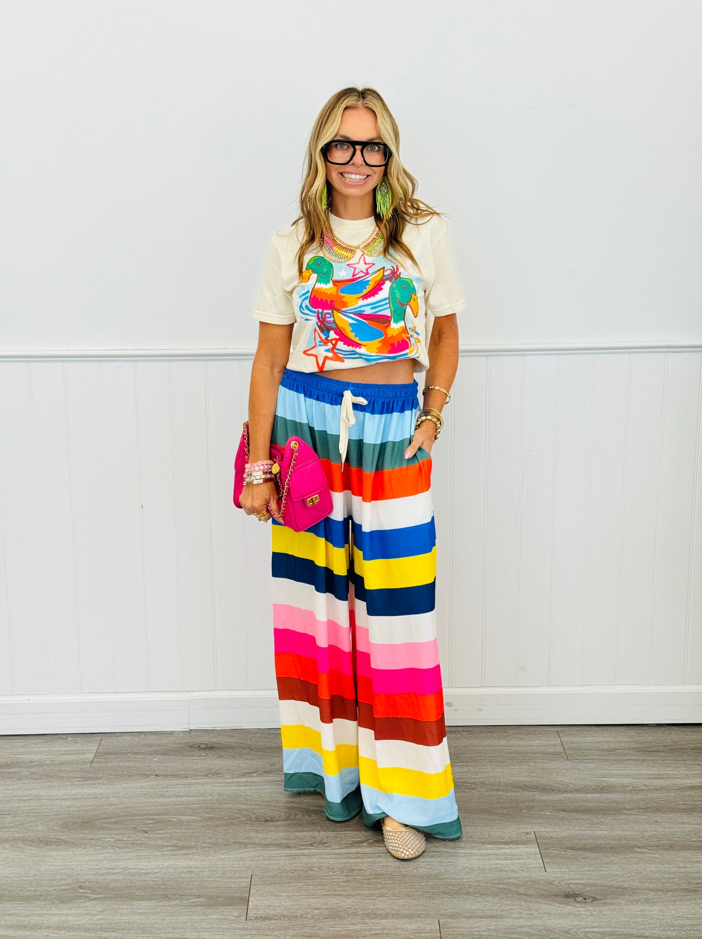 Multi Color Block Palazzo Pants (One Size)