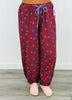 Maroon/Blue Polka Dot Drawstring Pants (Reg.)