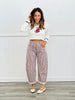 Burnt Sienna Stripe Barrel Pants (Reg.)