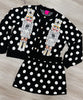 Queen Of Sparkles Black & White Polka Dot Nutcracker Cardigan (Reg. and Plus)