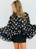 Polka Dot Ruffled Chiffon Blouse (Reg & Plus) - 2 Colors
