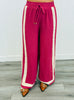 Cranberry Contrast Stripe Shirt & Pants Set (Reg & Plus)